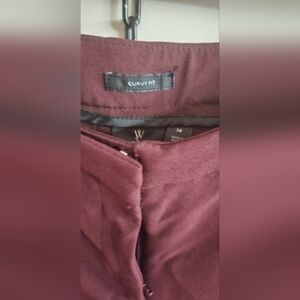 Worthington Curvy Fit Trousers - Burgundy
